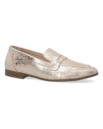 Loafers din piele nubuc cu imprimeu metalizat