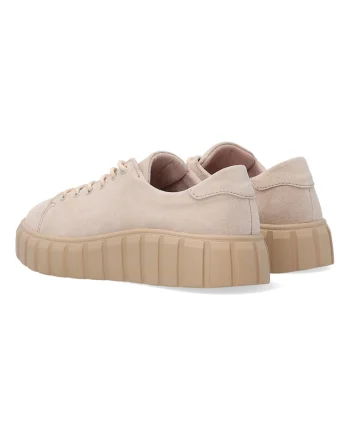 Pantofi sport uni wedge din piele intoarsa.