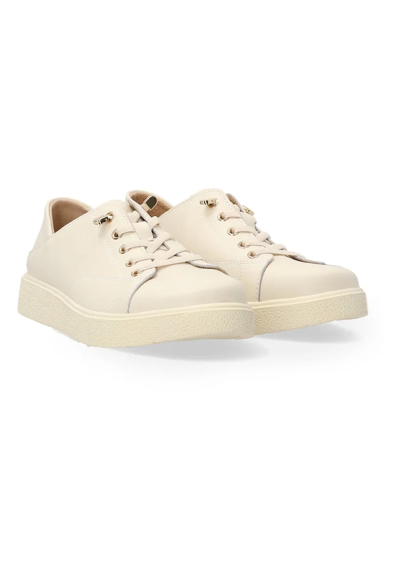 Pantofi sport din piele uni cu profil jos