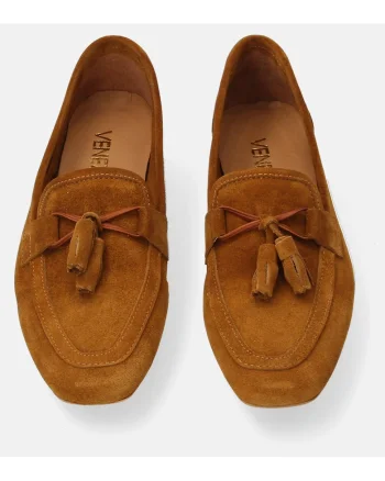 Pantofi Loafer din piele intoarsa cu talpa joasa