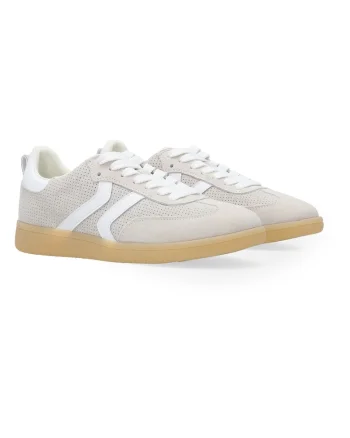 Pantofi sport din piele si piele intoarsa si perforati