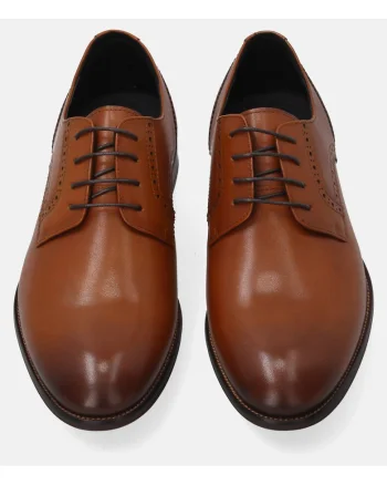 Pantofi Derby din piele cu perforatii decorative