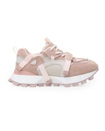 Pantofi sport din material textil cu insertii din piele intoarsa