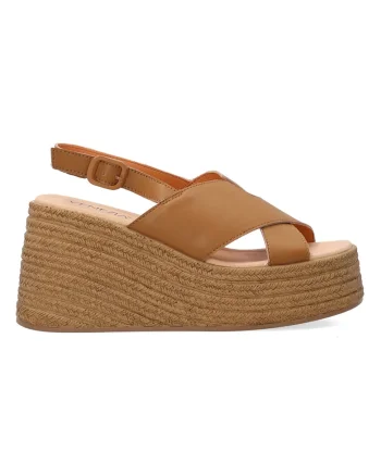 Sandale din piele slingback cu talpa wedge