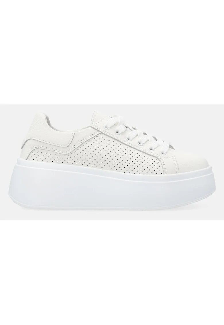 Pantofi sport flatform din piele cu perforatii