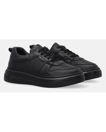 Pantofi sport din piele cu perforatii si siret