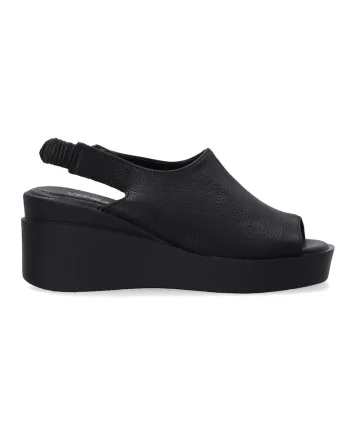 Sandale din piele fara inchidere cu model uni
