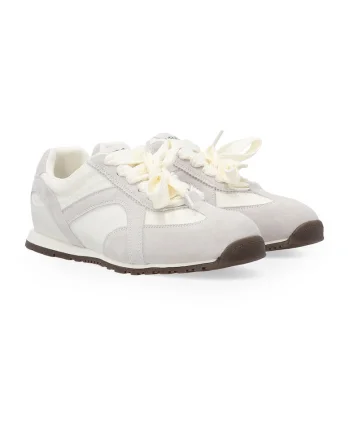 Pantofi sport din piele intoarsa gri