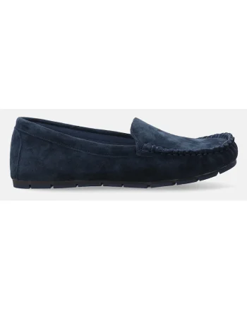 Pantofi loafer cu varf rotund din piele intoarsa de caprioara
