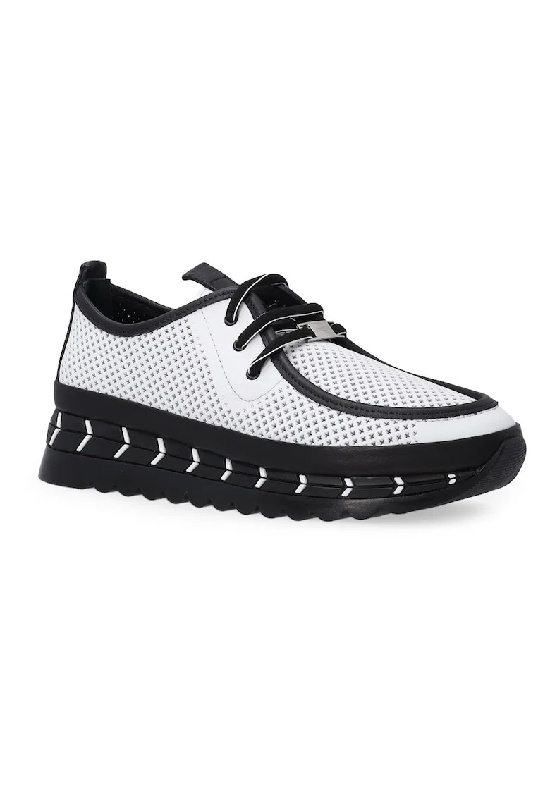 Pantofi sport din piele cu detalii contrastanteal