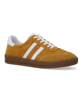 Pantofi sport low cut din piele intoarsa cu detalii contrastante
