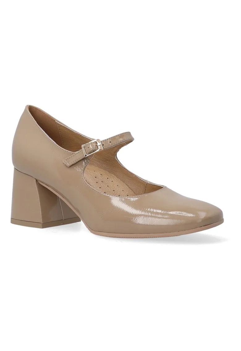 Pantofi Mary Jane din piele lacuita cu toc inalt