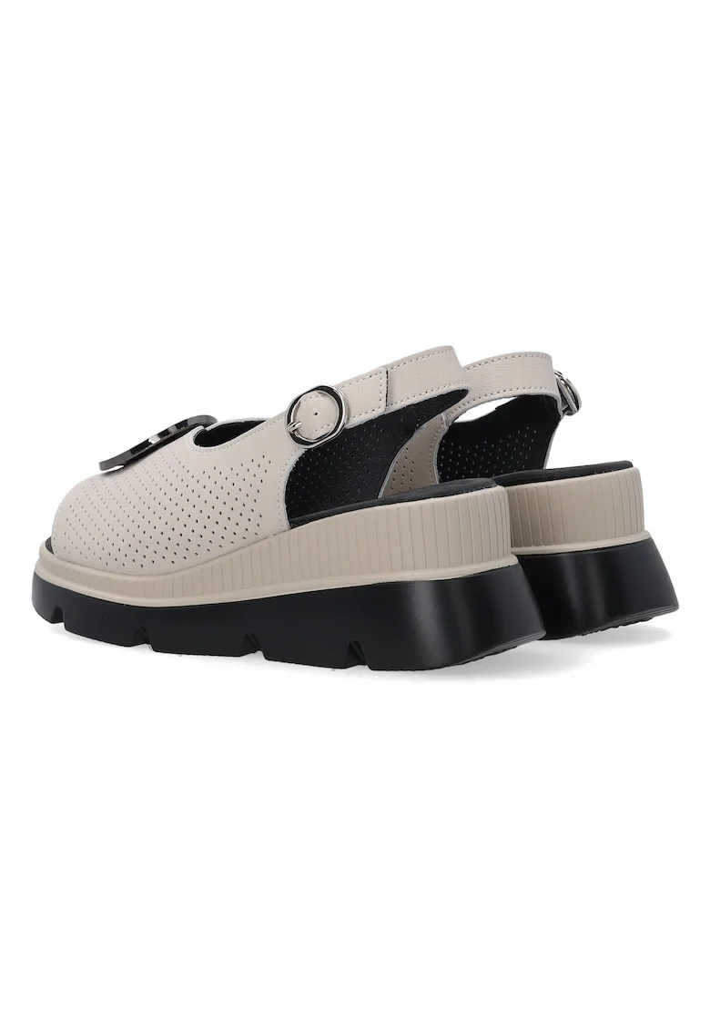 Sandale din piele slingback cu perforatii