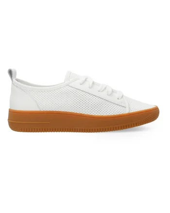 Pantofi sport din piele cu aspect ajurat