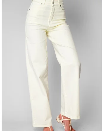 Blugi elastici largi din denim Light Yellow 20837, Galben deschis