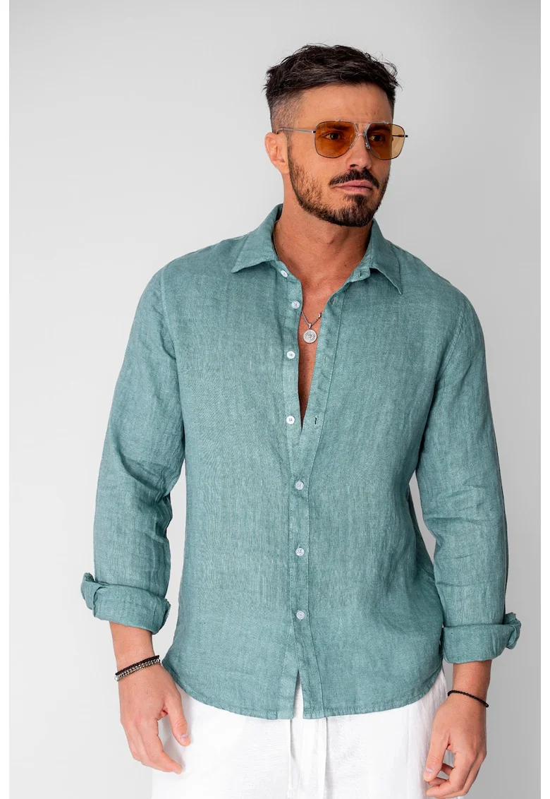 Camasa din 100% In Dark Olive 20738, Verde masliniu inchis