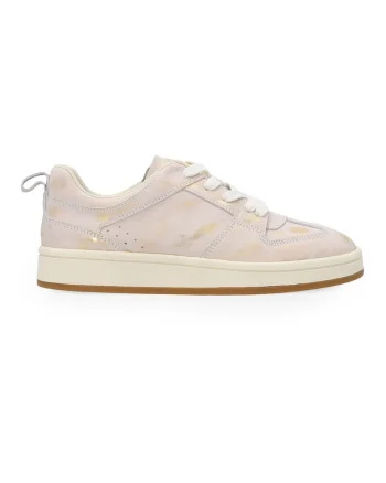 Pantofi sport wedge din piele cu detalii perforate