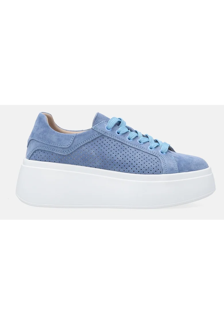 Pantofi sport flatform din piele intoarsa