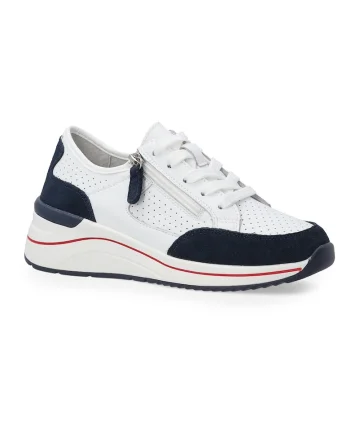 Pantofi sport din piele si piele intoarsa cu fermoar lateral