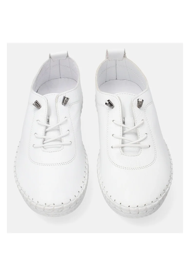 Pantofi sport din piele, cu sireturi elastice