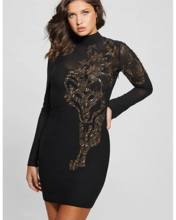 Rochie mini cu paiete aplicate LS Ryder, Negru