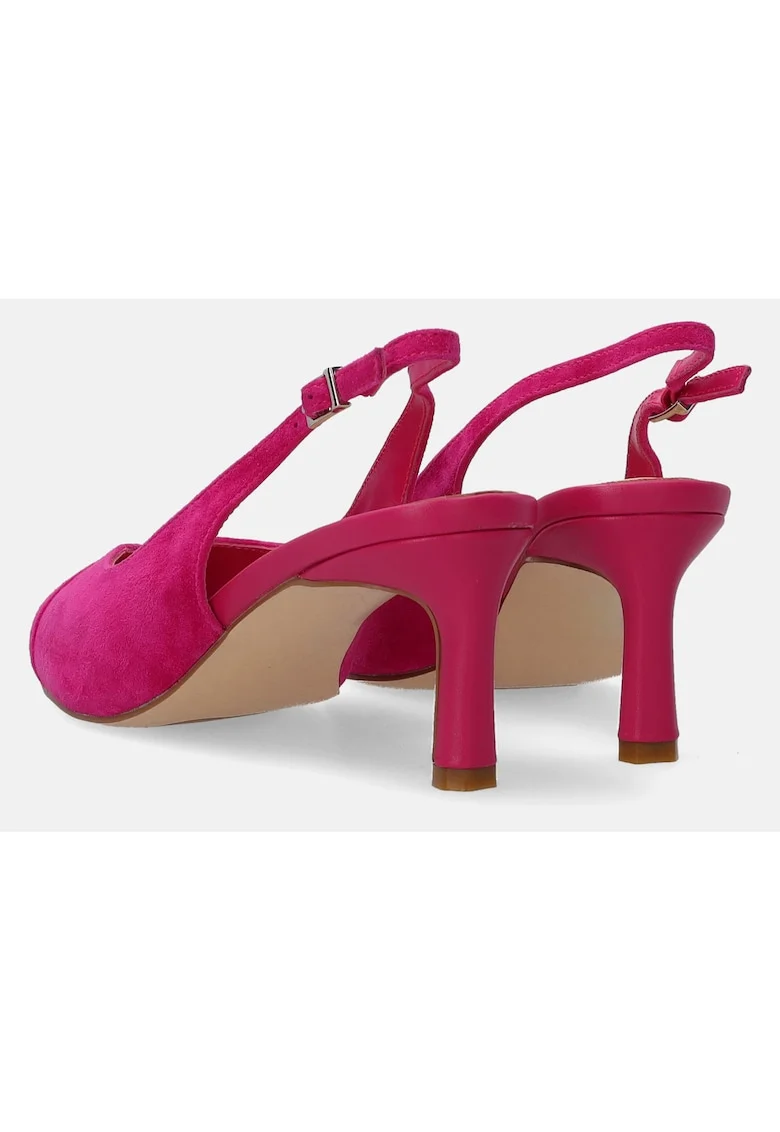 Pantofi slingback cu toc din piele intoarsa