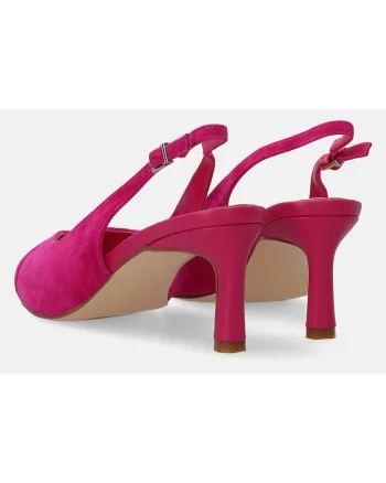 Pantofi slingback cu toc din piele intoarsa