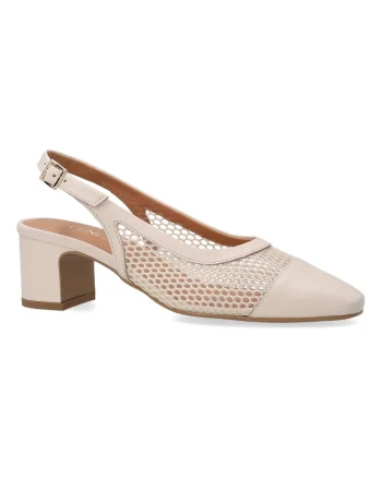 Pantofi Slinback cu toc inalt si segmente perforate