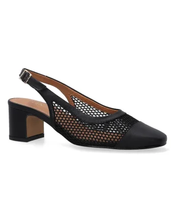Pantofi slingback din piele cu segmente perforate