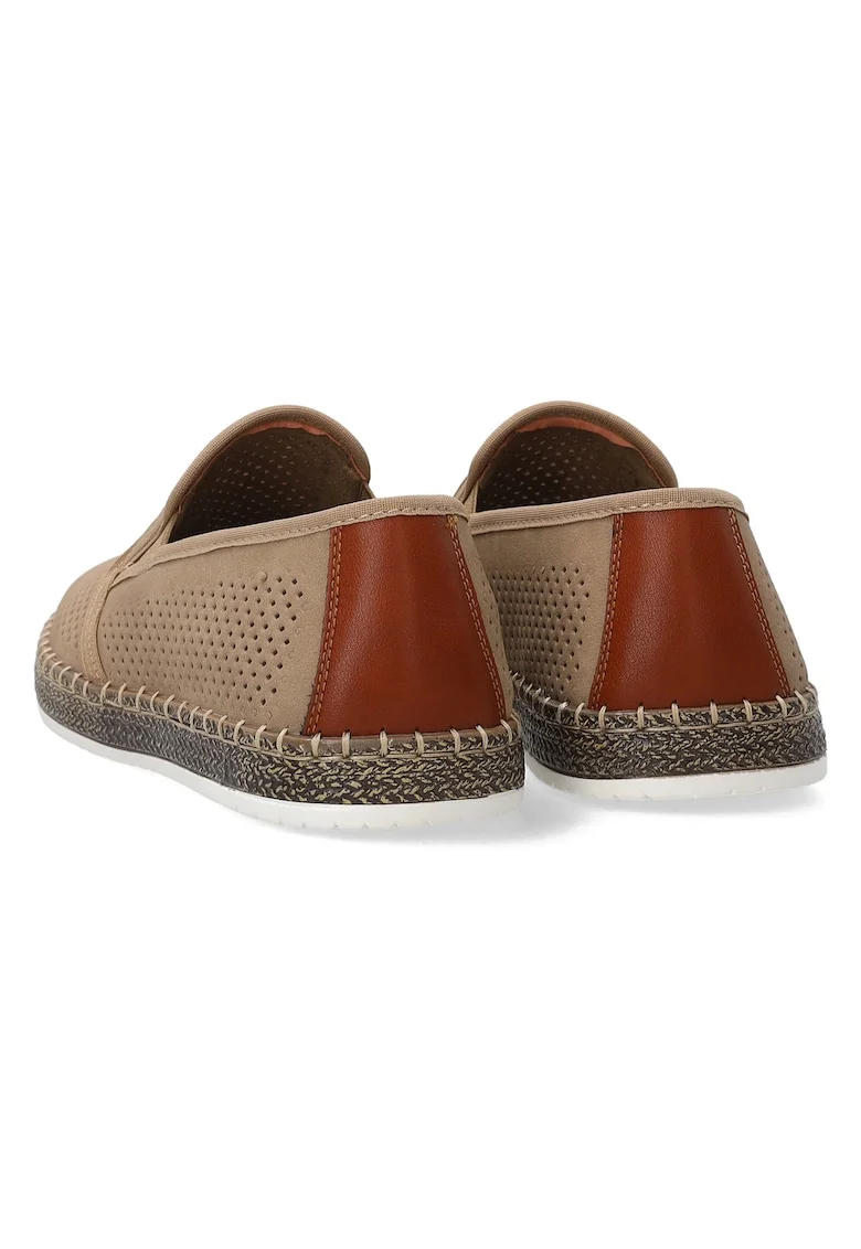 Pantofi loafer din piele cu perforatii