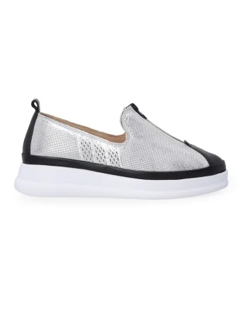 Pantofi Loafer cu talpa wedge si fermoar