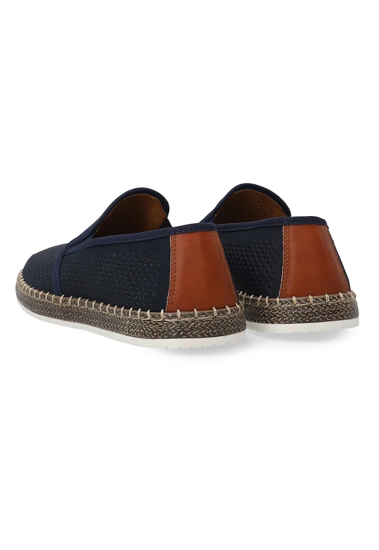 Pantofi loafer din piele intoarsa cu detaliu piele in spate