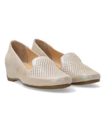 Mocasini de piele cu perforatii