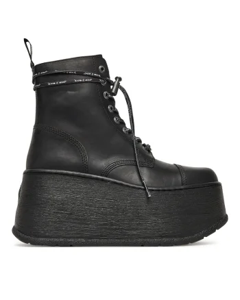 Botine dama,  piele naturala, negru,