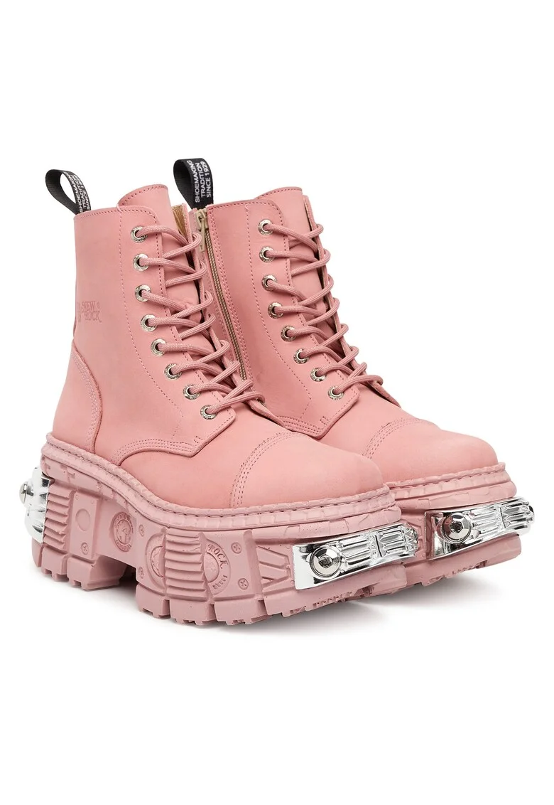Botine dama,  piele naturala, roz