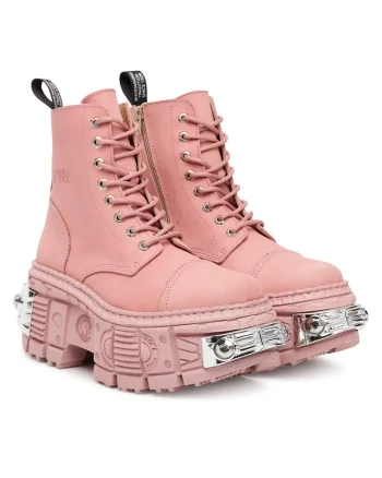 Botine dama,  piele naturala, roz