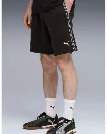 Pantaloni scurti cu benzi logo si talie elastica, Negru stins/Alb optic