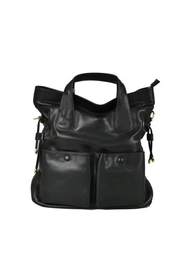 Geanta dama din piele naturala  Scarlet, Negru, 33 x 31 x 12 cm