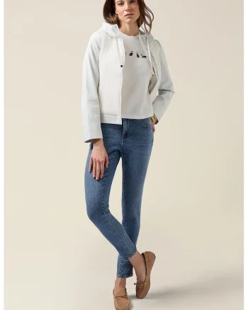 Blugi slim-fit cu talie medie, Denim Blue