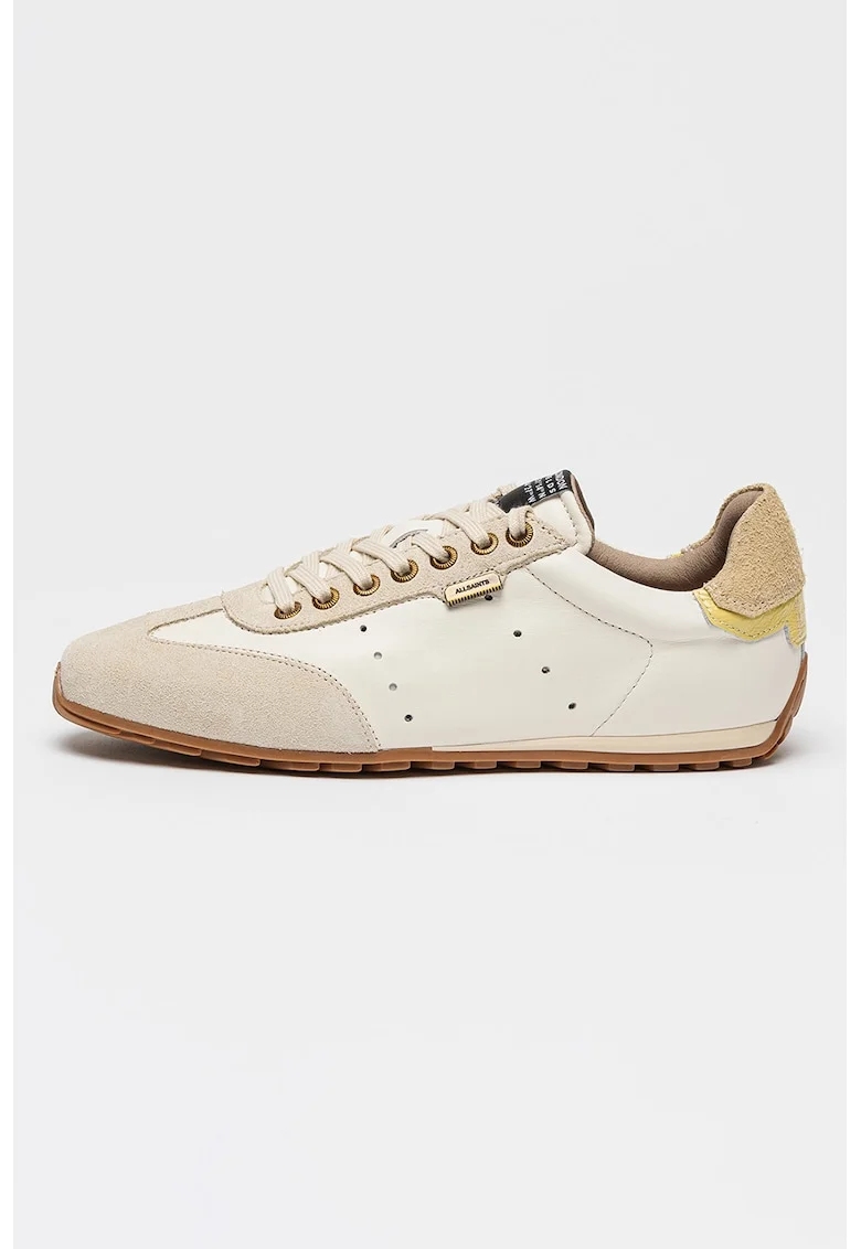 Pantofi sport din piele cu garnituri din piele intoarsa Liam, Maro taupe deschis/Caramel/Crem