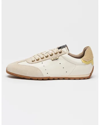 Pantofi sport din piele cu garnituri din piele intoarsa Liam, Maro taupe deschis/Caramel/Crem