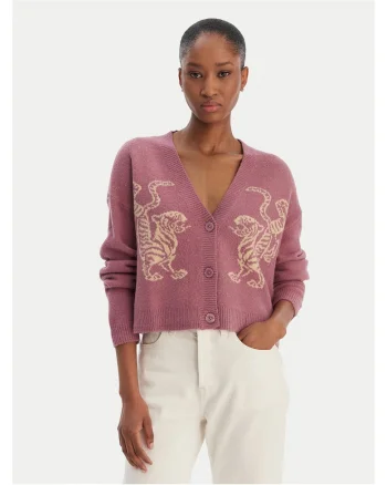 Cardigan dama,  violet, acrilic, nailon, elastan,