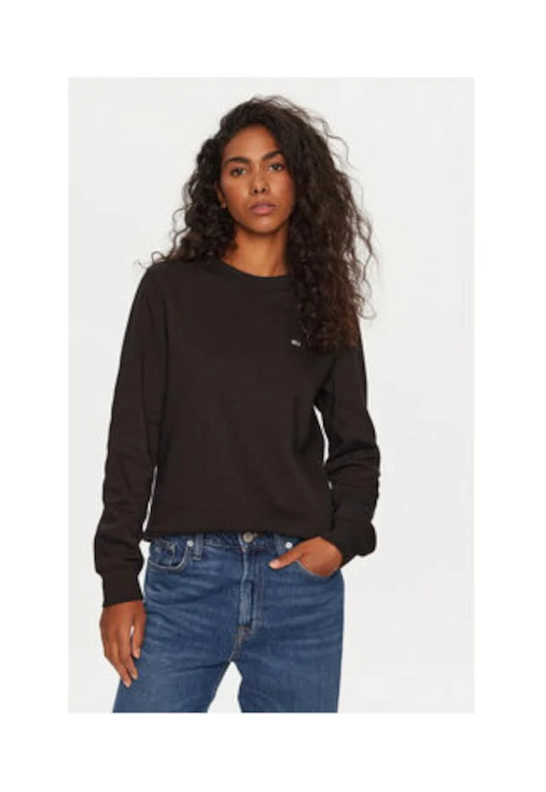Bluza dama,  Negru, 80% bumbac, 20% poliester reciclat,