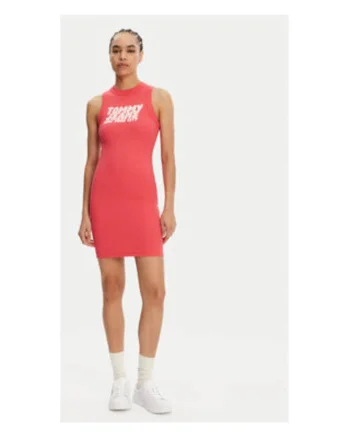 Rochie de zi,  coral, 95% bumbac, 5% elastan