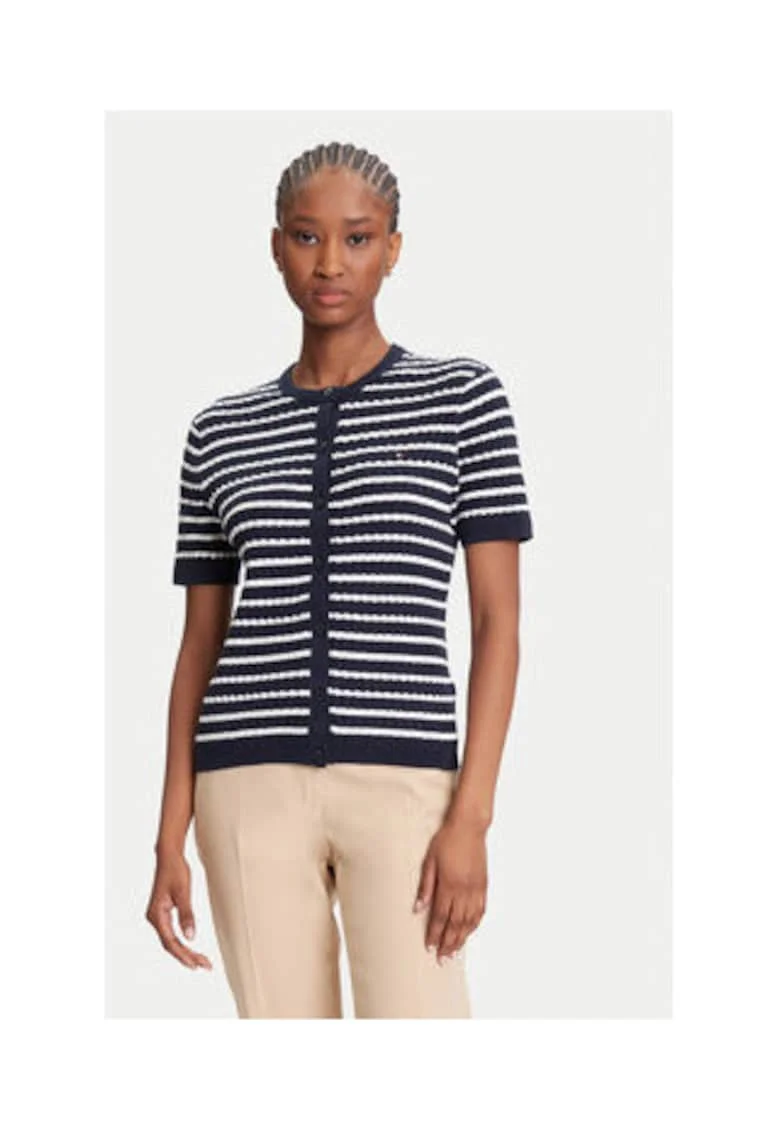 Cardigan dama,  bleumarin, 100% bumbac,