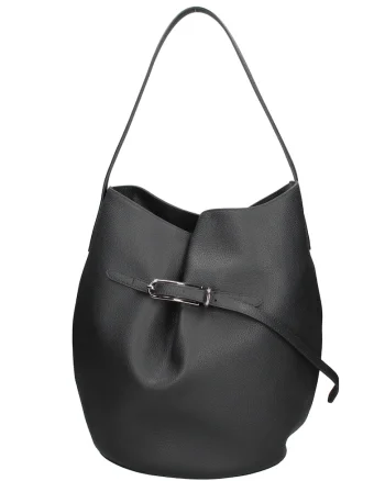 Geanta bucket de piele Edera Prime, Negru