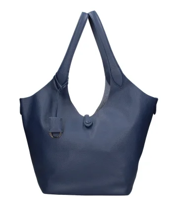 Geanta de piele intoarsa cu bareta si etui interior Carys Chic, Bleumarin