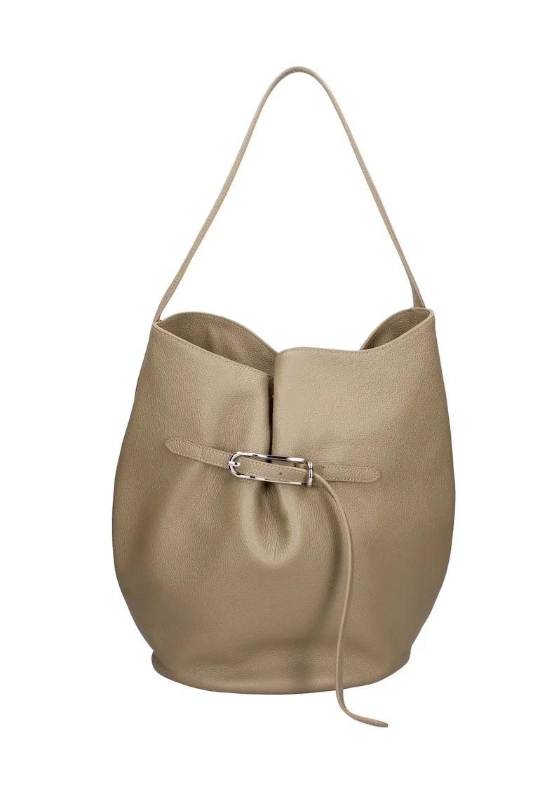 Geanta bucket de piele Edera Prime, Maro camel