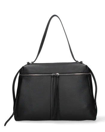 Geanta de piele cu bareta ajustabila Silvana, Negru