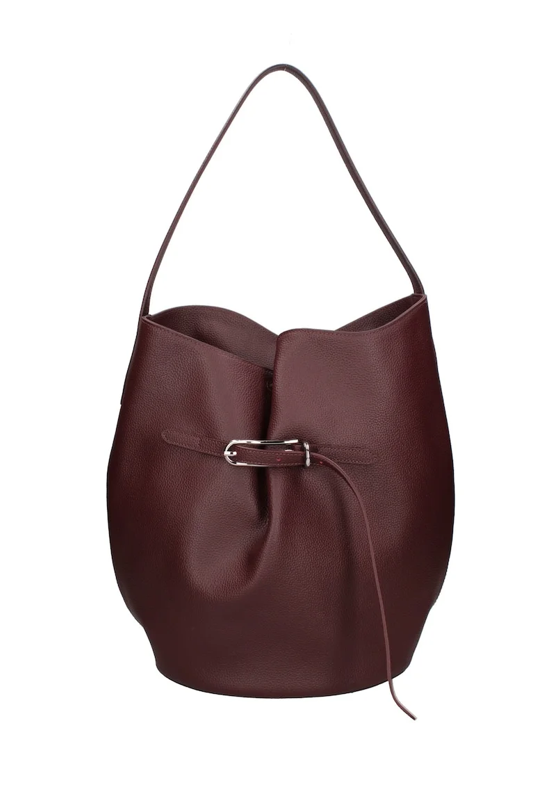 Geanta bucket de piele Edera Prime, Visiniu
